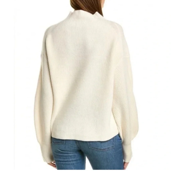 A.L.C Helena Merino Wool Sweater Mock High Neck Cream Women’s Large NEW - Picture 4 of 14